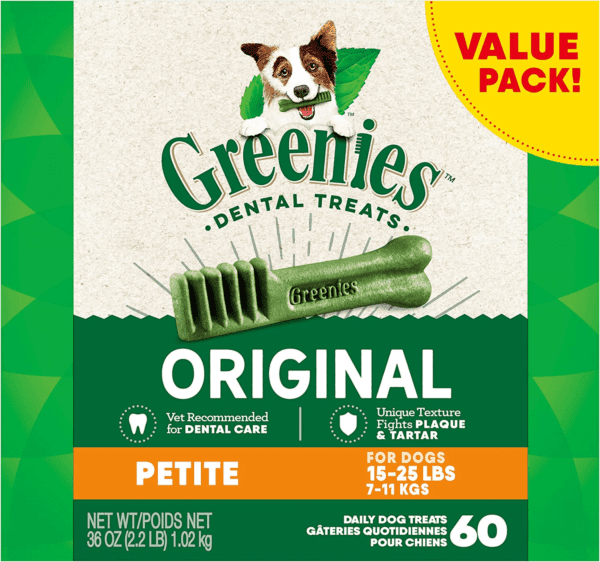 Greenies Original Petite Natural Dental Care Dog Treats, 36 Oz. Pack (60 Treats) - Image 2