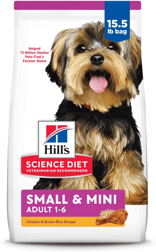 Hill'S Science Diet Small & Mini, Adult 1-6, Small & Mini Breeds Premium Nutrition, Dry Dog Food, Chicken & Brown Rice, 15.5 Lb Bag - Image 2