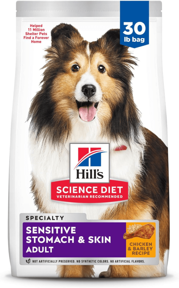 Hill'S Science Diet Sensitive Stomach & Skin, Adult 1-6, Stomach & Skin Sensitivity Support, Dry Dog Food, Chicken Recipe, 30 Lb Bag - Image 2