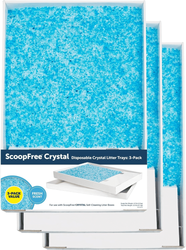 Petsafe Scoopfree Crystal Cat Litter Tray Refills – Fresh Scent, 3-Pack – Disposable Tray – Includes Leak Protection & Low Tracking Litter – Absorbs Odors on Contact - Image 2