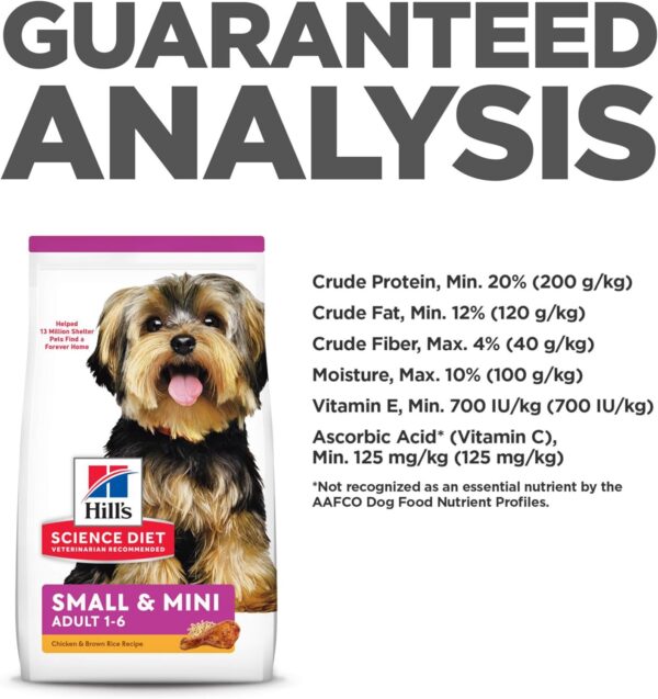 Hill'S Science Diet Small & Mini, Adult 1-6, Small & Mini Breeds Premium Nutrition, Dry Dog Food, Chicken & Brown Rice, 15.5 Lb Bag - Image 10