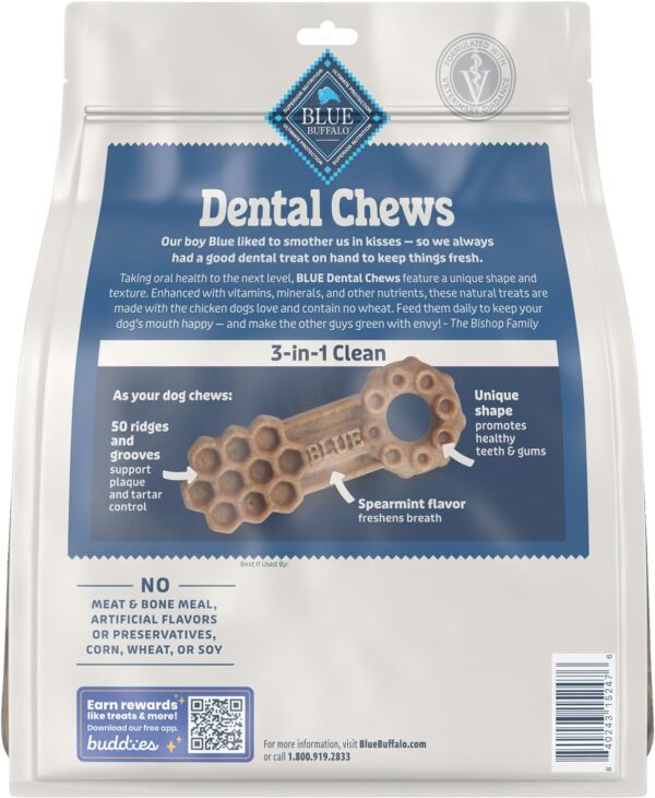 Blue Buffalo Dental Chews Large Natural Dog Treats, Chicken & Spearmint 33-oz Bag (21 Count) - Image 2