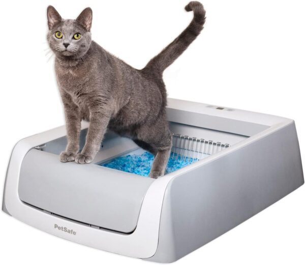 Petsafe Scoopfree Crystal Pro Self-Cleaning Cat Litterbox - Never Scoop Litter Again - Hands-Free Cleanup with Disposable Crystal Tray - Less Tracking, Better Odor Control - Includes Disposable Tray