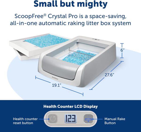 Petsafe Scoopfree Crystal Pro Self-Cleaning Cat Litterbox - Never Scoop Litter Again - Hands-Free Cleanup with Disposable Crystal Tray - Less Tracking, Better Odor Control - Includes Disposable Tray - Image 4