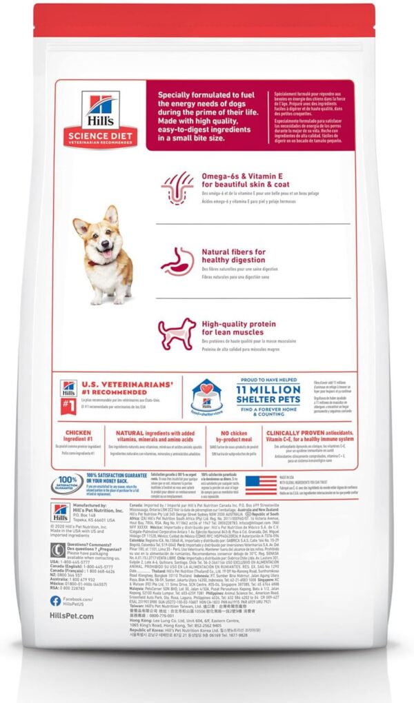 Hill'S Science Diet Adult 1-6, Adult 1-6 Premium Nutrition, Small Kibble, Dry Dog Food, Chicken & Barley, 15 Lb Bag - Image 3