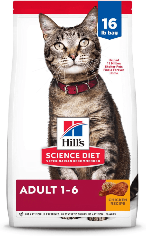 Hill'S Science Diet Adult 1-6, Adult 1-6 Premium Nutrition, Dry Cat Food, Chicken Recipe, 16 Lb Bag - Image 2