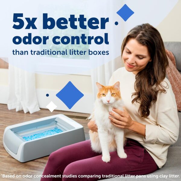 Petsafe Scoopfree Crystal Pro Self-Cleaning Cat Litterbox - Never Scoop Litter Again - Hands-Free Cleanup with Disposable Crystal Tray - Less Tracking, Better Odor Control - Includes Disposable Tray - Image 3