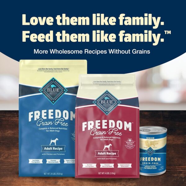 Blue Buffalo Freedom Grain-Free Dry Dog Food, Complete & Balanced Nutrition for Adult Dogs, Made in the USA with Natural Ingredients, Chicken & Potatoes, 24-Lb. Bag - Image 10