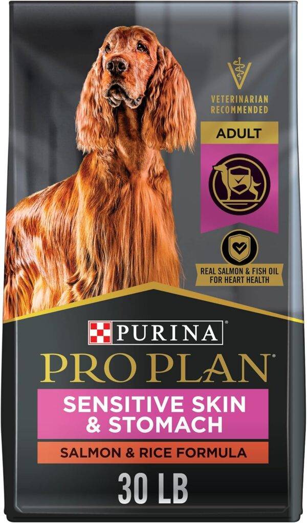 Purina Pro Plan Sensitive Skin and Stomach Dog Food Salmon and Rice Formula - 30 Pound (Pack of 1)