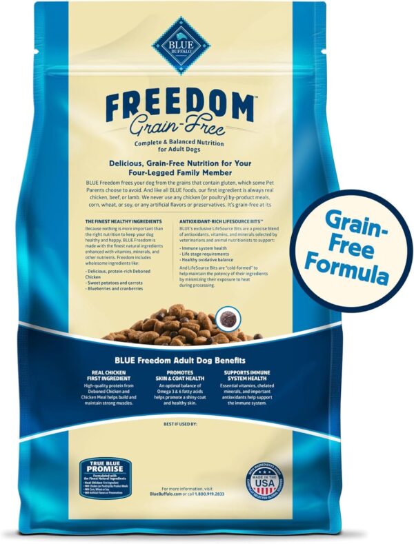 Blue Buffalo Freedom Grain-Free Dry Dog Food, Complete & Balanced Nutrition for Adult Dogs, Made in the USA with Natural Ingredients, Chicken & Potatoes, 24-Lb. Bag - Image 3