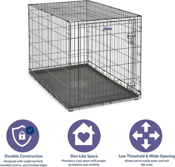 Midwest Homes for Pets Newly Enhanced Single Door Icrate Dog Crate, Includes Leak-Proof Pan, Floor Protecting Feet, Divider Panel & New Patented Features - Image 4