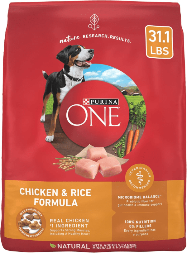 Purina ONE Chicken and Rice Formula Dry Dog Food - 31.1 Lb. Bag - Image 2