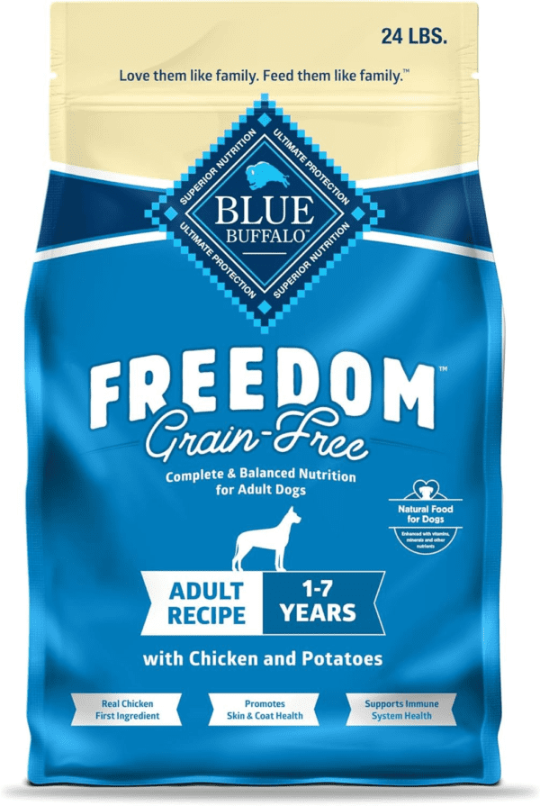 Blue Buffalo Freedom Grain-Free Dry Dog Food, Complete & Balanced Nutrition for Adult Dogs, Made in the USA with Natural Ingredients, Chicken & Potatoes, 24-Lb. Bag - Image 2